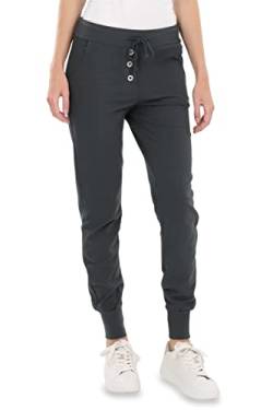 Malito - Damen Jogginghose im Classic Look - Sporthose in Unifarben - Baggy zum Tanzen - Sweatpants - Trainingshose 8021-G (dunkelgrau M) von malito more than fashion