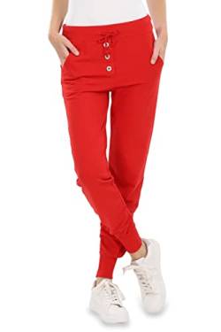 Malito - Damen Jogginghose im Classic Look - Sporthose in Unifarben - Baggy zum Tanzen - Sweatpants - Trainingshose 8021-G (rot S) von malito more than fashion