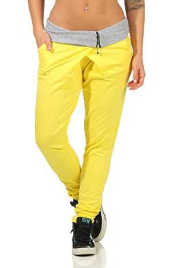 Malito Damen Jogginghose in Wickel Optik | Sporthose in Unifarben | Baggy zum Tanzen | Sweatpants - Trainingshose 3318 (gelb) von malito more than fashion