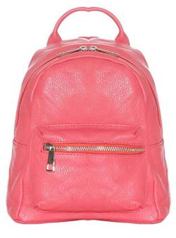 malito – Damen Rucksack Mini mit verstellbaren Tragegurten – Cityrucksack aus 100% Echtleder – kleiner Lederrucksack für Arbeit, Schule, Uni, Reisen & Alltag – Tagesrucksack R500 (Coral) von malito more than fashion