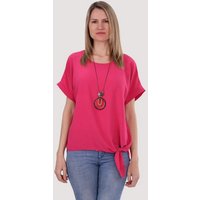 malito more than fashion Blusenshirt 10508 mit Bindeknoten und Kette Einheitsgröße von malito more than fashion