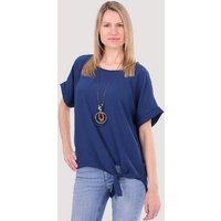 malito more than fashion Blusenshirt 10508 mit Bindeknoten und Kette Einheitsgröße von malito more than fashion