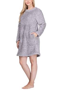 maluuna Damen Kuschelkleid aus super weichem Fleece, Farbe:Offwhite/braun, Größe:M von maluuna