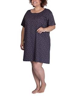maluuna Damen Übergrößen-Nachthemd mit Punkten aus 100% Baumwolle, Farbe:anthrazit, Größe:4XL von maluuna
