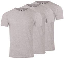 3-er Pack T-Shirts für Herren in Basic Farben mit guter Passform. Grau XL von mama band