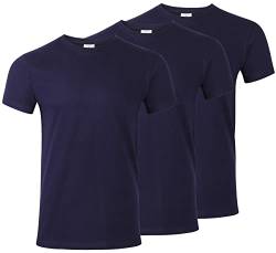 3-er Pack T-Shirts für Herren in Basic Farben mit guter Passform. Navy 3XL von mama band