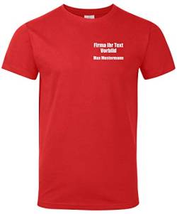 Arbeitsshirts mit Logo. T-Shirt mit Firmenlogo auf der Brust. Gestalte Deine eigene Arbeitskleidung mit Brustlogo oder als Werbeartikel. Rot L von mama band