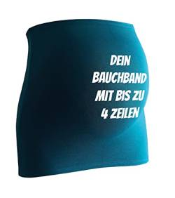 Bauchband mit Wunschtext - Bauchband mit Text, einfach selber gestalten. Alle Bauchbänder Werden mit Liebe Bedruckt. Designe jetzt Dein eigenes Bauchband auf Amazon (42-48, Petrol) von mama band