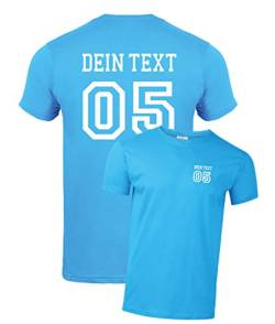 Herren T-Shirt mit Wunschname und Zahl Bedrucken. T-Shirt selber gestalten. T-Shirt Druck. T-Shirt mit Wunschtext. T Shirts sind Ökotex-100 Zertifiziert. Hellblau 3XL von mama band