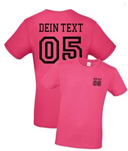 Herren T-Shirt mit Wunschname und Zahl Bedrucken. T-Shirt selber gestalten. T-Shirt Druck. T-Shirt mit Wunschtext. T Shirts sind Ökotex-100 Zertifiziert. Pink M von mama band