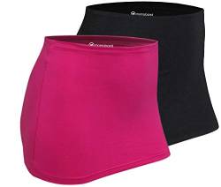 Mamaband Nierenwärmer DOPPELPACK zum Warmhalten des Nieren- und Hüftbereichs & für die Schwangerschaft – Elastischer Hüftwärmer und Shirtverlängerung in drei Größen (Magenta/Schwarz, 32-38) von mama band