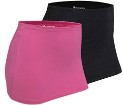 Mamaband Nierenwärmer DOPPELPACK zum Warmhalten des Nieren- und Hüftbereichs & für die Schwangerschaft – Elastischer Hüftwärmer und Shirtverlängerung in drei Größen (Pink/Schwarz, 38-42) von mama band