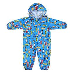 mama stadt Regen Overall Kinder Unisex 100% Wasserdichter Regenanzug Kinder Regenoverall Jungen Mädchen Leichter Regenmantel, Blau/M(3-5 Jahre) von mama stadt