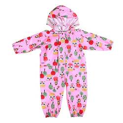 mama stadt Regen Overall Kinder Unisex 100% Wasserdichter Regenanzug Kinder Regenoverall Jungen Mädchen Leichter Regenmantel, Rosa/XL(7-9 Jahre) von mama stadt