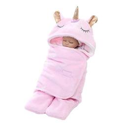 mama stadt Schlafsack Baby Einhorn Baby Decke Neugeborenen Wickeldecke Warm Puckdecke Winter Babygeschenke zur Geburt Mädchen 0-3 Monate, Rosa von mama stadt