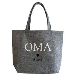 mamir home Filztaschen Shopper Personalisiert MOM Mama Oma Namen Kinder (Filzshopper Name) von mamir home