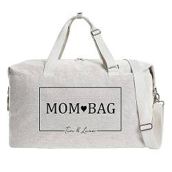 mamir home MOM BAG Reisetasche XXL personalisiert mit Name im Rahmendesign • Urlaub, Kliniktasche, Geschenk zur Geburt, Travel Bag, große Umhängetasche • Mama Tasche von mamir home