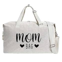 mamir home MOM BAG XXL Reisetasche mit Herzen • MOM BAG in Wunschfarbe • Urlaub, Kliniktasche, Geschenk zur Geburt, Travel Bag, große Umhängetasche • Mama Tasche von mamir home