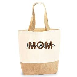 mamir home Shopper Personalisiert MOM Namen Kinder Geschenk Weihnachten (Jute Shopper Materialmix) von mamir home