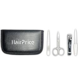 Haiprice Maniküre-Set, Schwarz, 4-teilig – Nagelschneider, Schere, Feile und Pinzette von man's beard