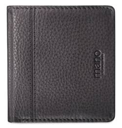 mano Don Montez kleine Geldbörse Leder - Portemonnaie Herren Damen Hochformat Schwarz - Geldbeutel Portmonee Wallet Brieftasche Portmonaise von mano