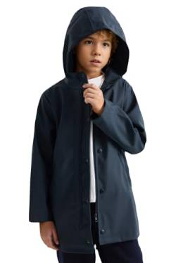 maoo garden Jungen Regenjacke Leichte Kinder Wasserdichter Regenmantel Baumwollgefüttert Kapuzen-Windbreaker 2111 Marine 7-8Y von maoo garden