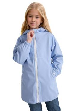 maoo garden Mädchen Regenjacken Kinder wasserdichter Regenmantel leichtes Blumenfutter Frühling Windbreaker 2112 lila 13-14Y von maoo garden