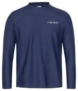 Herren UV-Schutz Langarm T-Shirt (Rashguard), Oeko-Tex 100 in Marine blau in Größe S von mareno