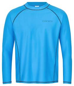 Herren UV-Schutz Langarm T-Shirt (Rashguard), Oeko-Tex 100 in hellblau in Größe M von mareno