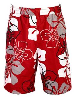 mareno® - Herren Badeshort mit modernem Blumenmuster in rot, Größe XL von mareno