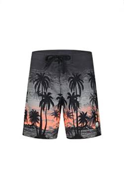 Badehose, Badehose Herren, Badeshorts Herren, Badehose, Badehose für Herren, Schwimmhose Herren(XL, Schwarz Grau Neon Palmen) von markenfrei