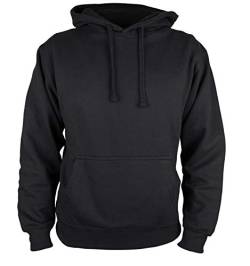martes Clothing | Mens Plain Long Sleeve Hoodie Fleece Pull-Over | Soft and Comfy Adult Top Sweatshirt Hoodies | Work and Longe wear | Non-Zip Up | Uni-Sex | 80% Cotton 20% Polyester (Black) (1, L) von martes