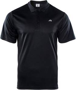 martes Men's Poloshirt Nodim, Kurzarm, 100% Polyester, Sport Polohemd, Schnelltrocknend und Ultraleicht Polo Shirt, Black/Reflective, S von martes