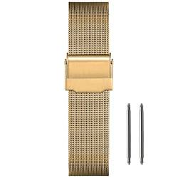 masar 14mm Gold Mesh 0.4mm Universal - Premium - Milanese Armband, Damen, Edelstahl, Uhrenarmband Mesh, Watch, Milanaise von masar