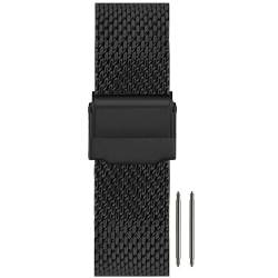 masar 22mm Set Premium Big Mesh 1mm - Milanese armband, Uhrenarmband 22 mm, Watch, Milanaise Black von masar