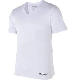 Herren T-Shirt weiß Premium Long - 2er Pack - V-Neck V-Ausschnitt - Männer Shirt L von matrasa