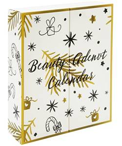 WHITE BOOK Beauty Adventskalender 2022 für Frauen mit Make Up & Nagellack - Kosmetik Schminke Damen Weihnachtskalender in Buchform von matrasa