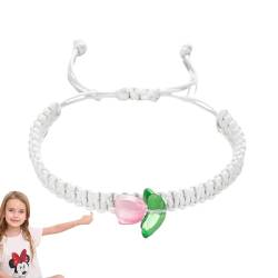mawma Handgefertigtes gewebtes Stoffarmband, gewebtes handgefertigtes Armbandseil - Handgefertigtes gewebtes Boho-Armband - Verstellbares Bohemian-Armband mit Perlen für Teenager-Mädchen von mawma