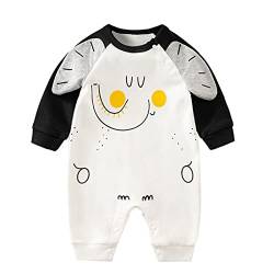 maxToonrain Baby Kleidung Einteiler Outfit Nachtwäsche Langarm Strampler für 0-18 Monate Säugling Kleinkind Jungen und Mädchen, Smile Elephant, 74 von maxToonrain