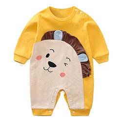 maxToonrain Baby Kleidung Einteiler Outfit Nachtwäsche Langarm Strampler für 0-18 Monate Säugling Kleinkind Jungen und Mädchen, gelber Löwe, 50 von maxToonrain
