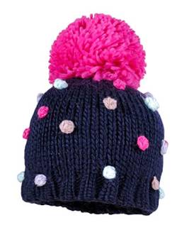 maximo Baby-Mädchen Mit Noppen Und Pompon Mütze, Mehrfarbig (Navy/DarkPink 4842), (Herstellergröße: 47/49) von maximo