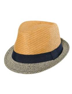 maximo Jungen Trilby Mütze, Stroh/Navy, (Herstellergröße: 53) von maximo