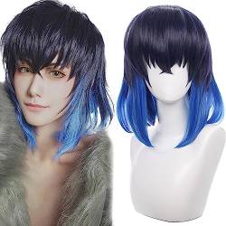 Anime-Cosplay-Perücke Inosuke 1# Perücke für Männer und Frauen Mehrfarbig Lange Haare Haare für Halloween, Karneval, Kostümparty mit gratis Perückenkappe von maysuwell