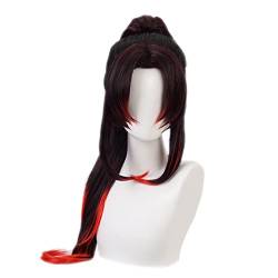 Anime-Cosplay-Perücke Kokushibou Perücke für Männer und Frauen Schwarz Lange Haare Haare für Halloween, Karneval, Kostümparty mit gratis Perückenkappe von maysuwell