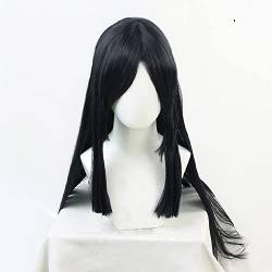 Anime-Cosplay-Perücke Nakime Perücke für Männer und Frauen Schwarz Lange Haare Haare für Halloween, Karneval, Kostümparty mit gratis Perückenkappe von maysuwell