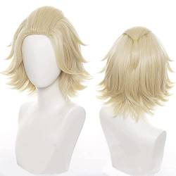 Anime Cosplay Wig Manjiro Sano Mikey (Blonde) Wig for Men Women Blond hair for Halloween carnival Q3Costume Party with Free Wig Cap von maysuwell