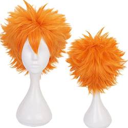 Orange Perücke für Shoyo Hinata Cosplay Perücke Haikyuu Kostüm Männer Kurze Anime Natürliche Weiche Party Haar Perücken mit Perückenkappe von maysuwell
