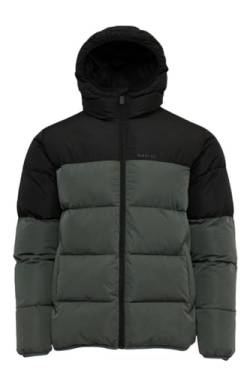 mazine Herren Winterjacke Driftwood Puffer Jacket - black/bottle - Größe XL von mazine