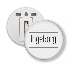 Button 58 MM - Ingeborg, 58mm, Kunststoff von mcliving
