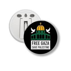 Button with Clip - Free Gaza Save Palestine von mcliving